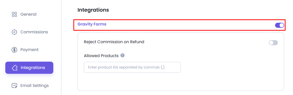Gravity Forms Integrations